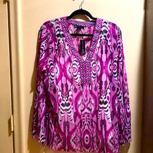 INC Sheer Pink abstract tunic